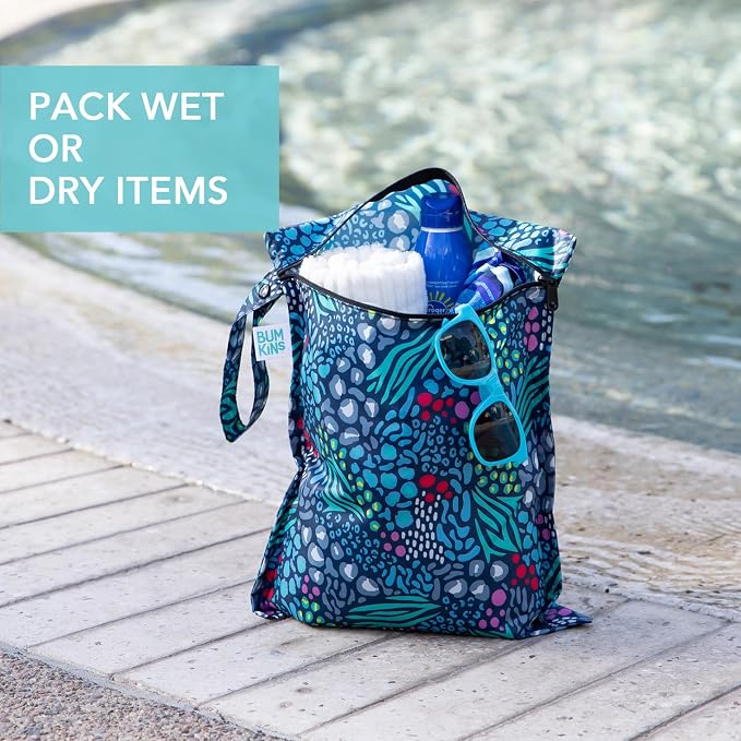 Bumkins Waterproof Wet Bag for Baby, Swim Suit, Cloth Diapers, Pump Parts - Image 3