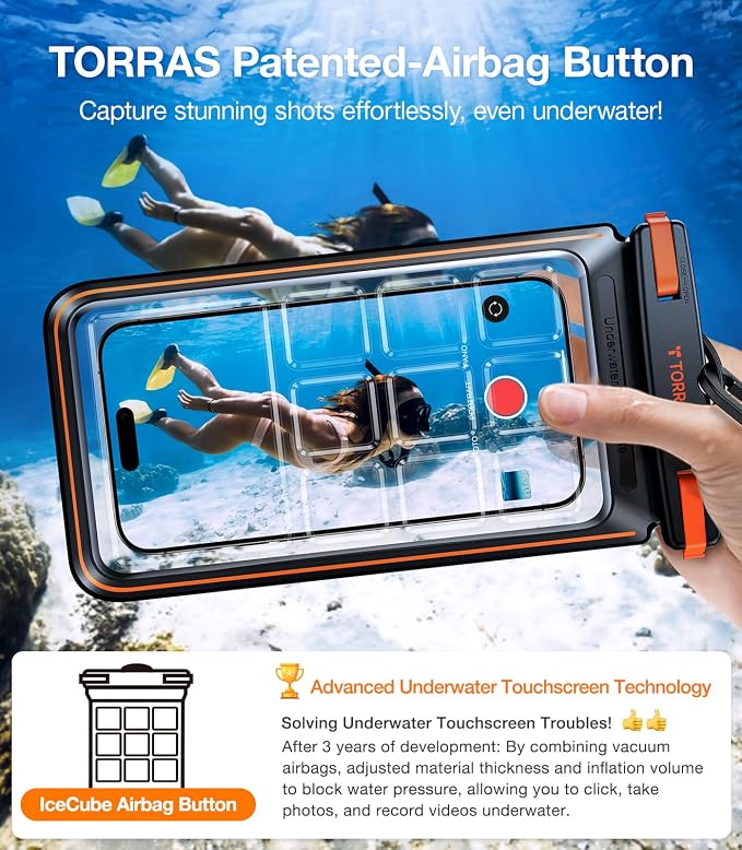 TORRAS IPX8 Waterproof Phone Pouch Floating, Underwater Screen Touchable - Image 2