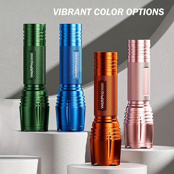 WdtPro LED Flashlight High Lumens SR2000 Pro, 4 Pack Brighter Tactical - Image 7