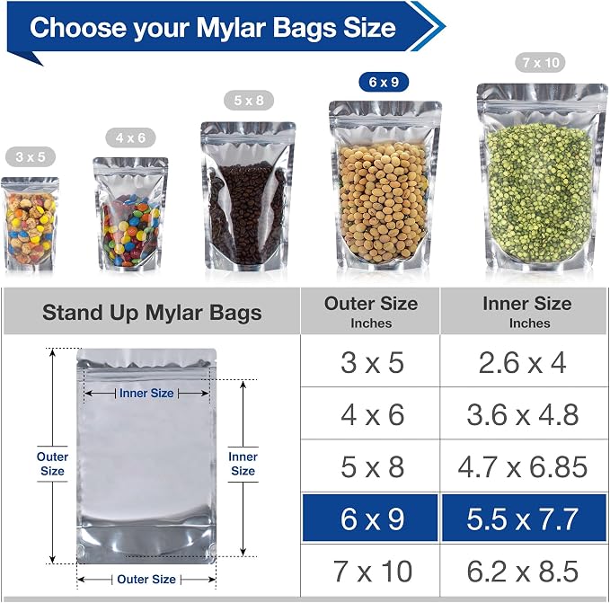 BELLE KR® 6x9 Mylar Bags Stand Up - Image 2