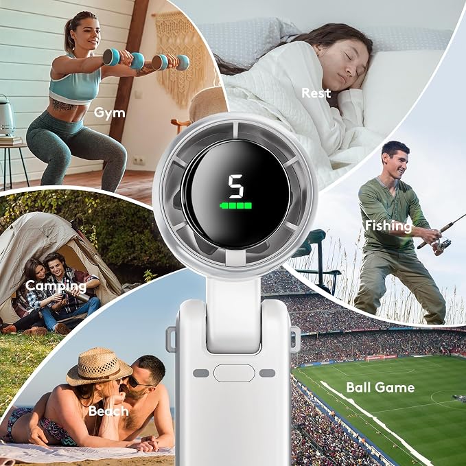 Portable Handheld Mini Fan, Foldable Powerful Winds Turbo Fan, 10000mAh Battery - Image 8
