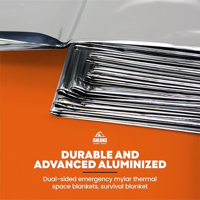 ANLOKE Emergency Blankets Mylar Thermal Blanket- of Gigantic Space Blanket 82 * - Image 7