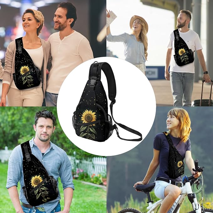 FyLybois Sunflower Sling Bag for Women Lightweight Crossbody Backpack Casual - Image 2