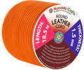 Mandala Crafts Round Genuine Orange Leather Cord by MandalaCrafts