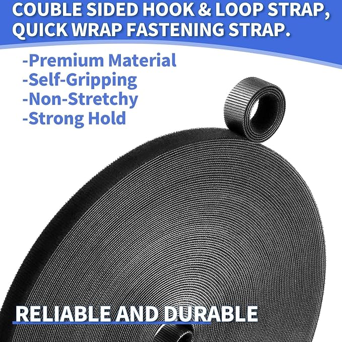 1/2In x 500Ft Reusable Cable Ties Hook and Loop Roll | Tie Down Straps - Image 8