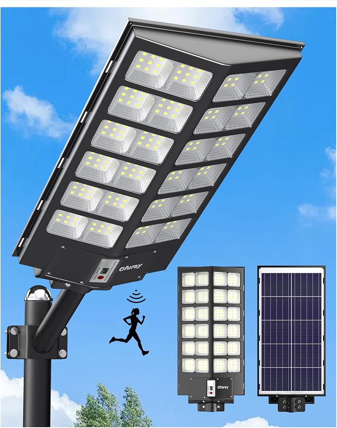 Ofuray Solar Street Lights Outdoor, Solar Security Flood Lights Parking Lot by Ofuray