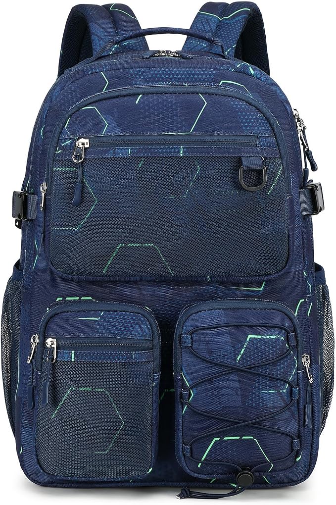 Lohol Multi-Pocket Backpack for School College Travel, Heavy Duty Big Bookbag by Lohol