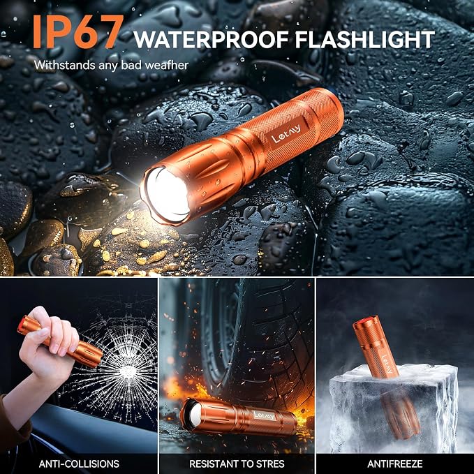 LETMY Tactical Flashlight S2000-2 Pack Bright Military Grade LED Flashlights - Image 5