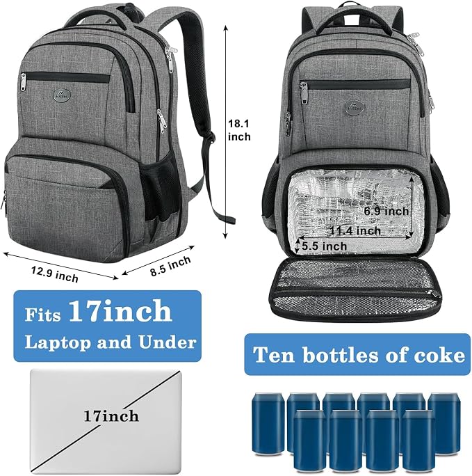 MATEIN Work Backpack for Men, Large Anti Theft Lunch Backpack - Image 4
