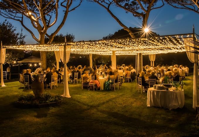 Solhice LED Curtain Lights Outdoor 40ft x10ft, 800 LED Plug in Hanging String - Image 9