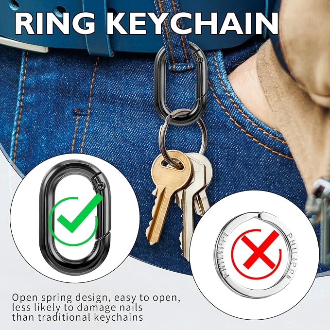 Small Carabiner, O-Ring Key Ring - Image 5