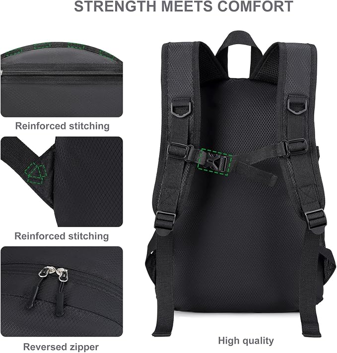 Lightweight Hiking Backpack 30L Packable Foldable Daypack Collapsible Travel - Image 9
