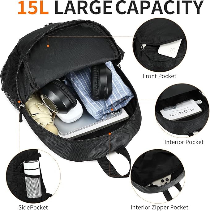 Small Hiking Backpack Travel Lightweight Hiking Packable Daypack - Image 4