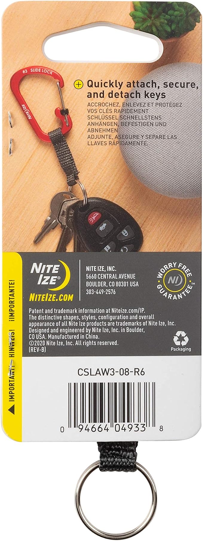 Nite IZE CSLAW3-08-R6 Locking Carabiner Keychain - Image 7