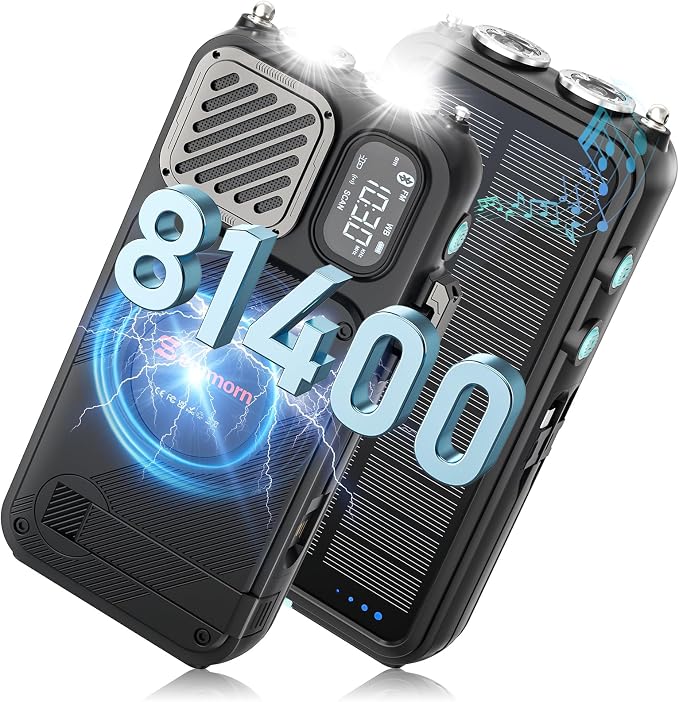 Emergency Radio&22000mAh Solar Power Bank, FM NOAA Weather Radio, Portable Hand by Unknown