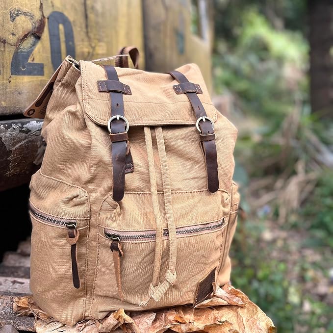 AUGUR High Capacity Canvas Vintage Backpack - Image 8