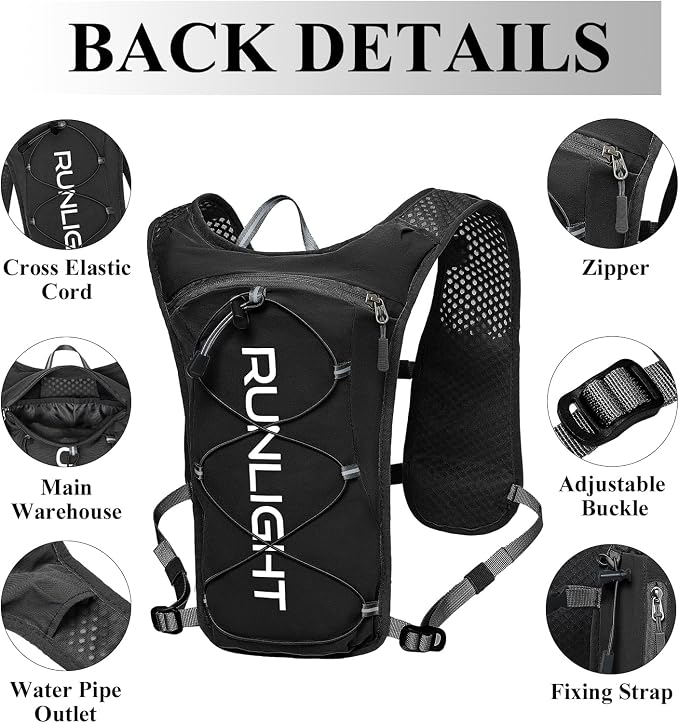Runlight Running Vest for Women Men Lightweight Hydration Backpack Pack - Image 4