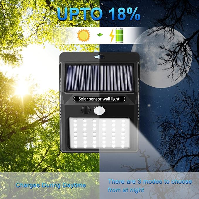 SEZAC Solar Lights Outdoor, Solar Security Lights Solar Motion Sensor Lights - Image 5