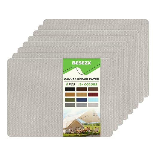 Besezx Canvas Repair Patch, Outdoor Gear Patch, 7.87x5.9 Inches 8PCS, by Besezx