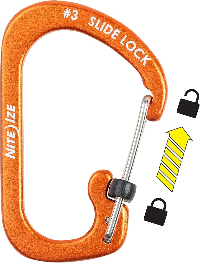 Carabiner SlideLock No3 Orange - Image 4