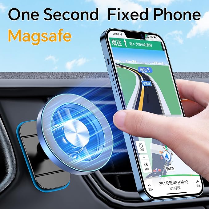 Kaistyle for Magsafe Car Mount【20 Strong Magnets】Magnetic Phone Holder for Car - Image 3