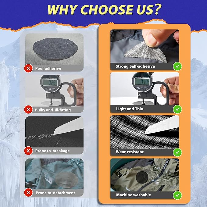 Down Jacket Repair Patch Kit, Outdoor Gear Tenacious Repair Tape, Self Adhesive - Image 4