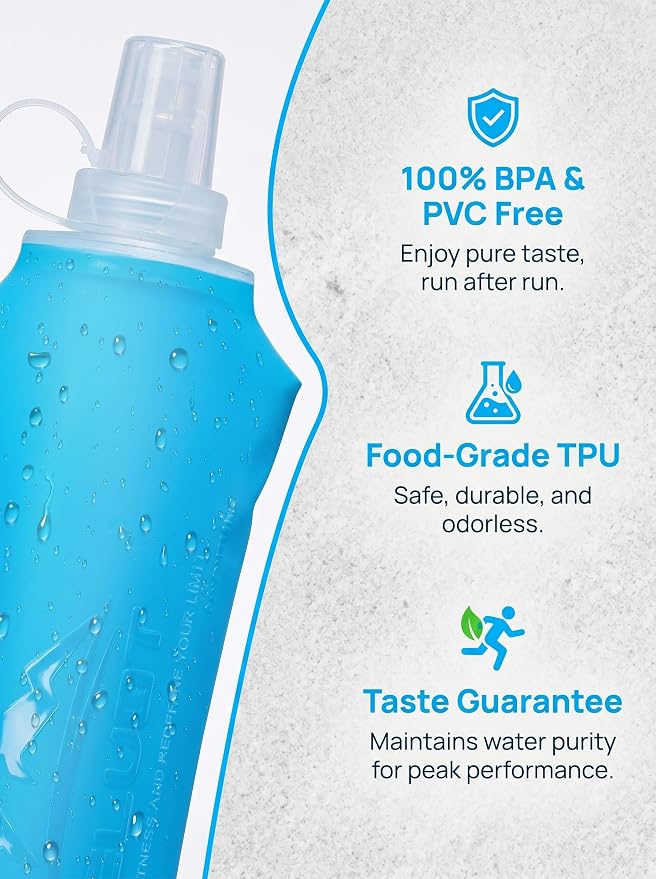 Zelvot Running Vest Soft Flask, BPA-Free 500ml Collapsible Water Bottle - Image 7