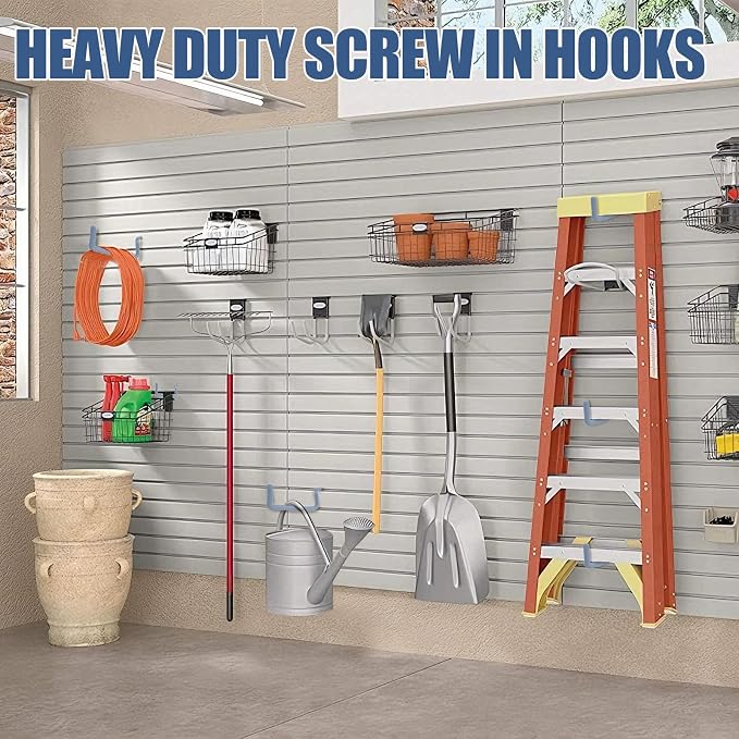 Garage Hooks Heavy Duty, Wall Mounted Steel Tool Hangers - Image 5