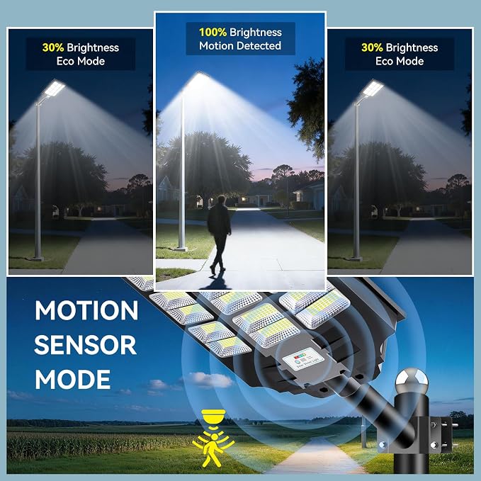 VOOJOY 8000W Solar Street Lights Outdoor Waterproof, Dusk to Dawn Solar Lights - Image 5