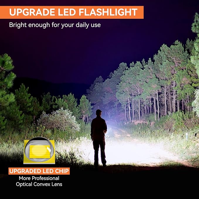LETMY Tactical Flashlight S2000-2 Pack Bright Military Grade LED Flashlights - Image 2