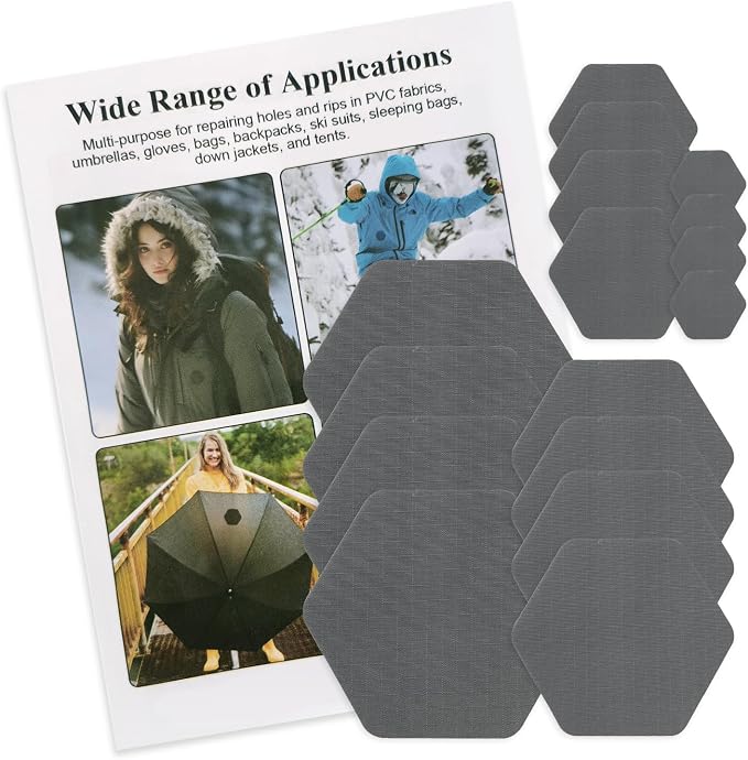 J.CARP 16PCS Nylon Repair Patches, Self Adhesive & Waterproof Patches, Nylon by JCARP