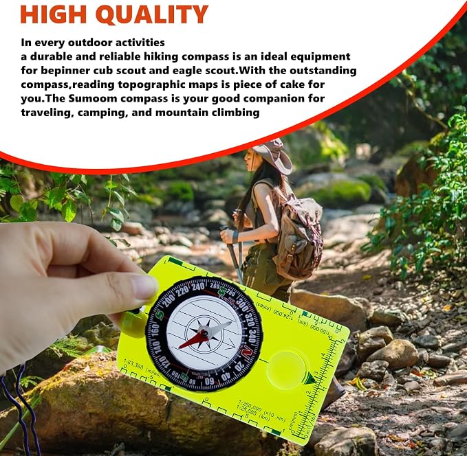 Abvsdu 2 Pieces Orienteering Compass, Superior Hiking Survival Compass - Image 7
