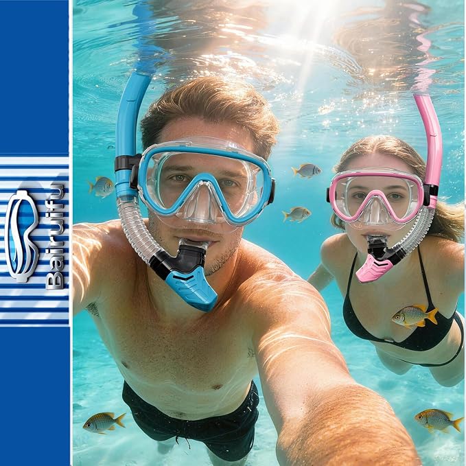 Bairuifu 2-Pack Snorkel Gear for Adults | Enhanced Anti-Fog & Anti-Leak - Image 7