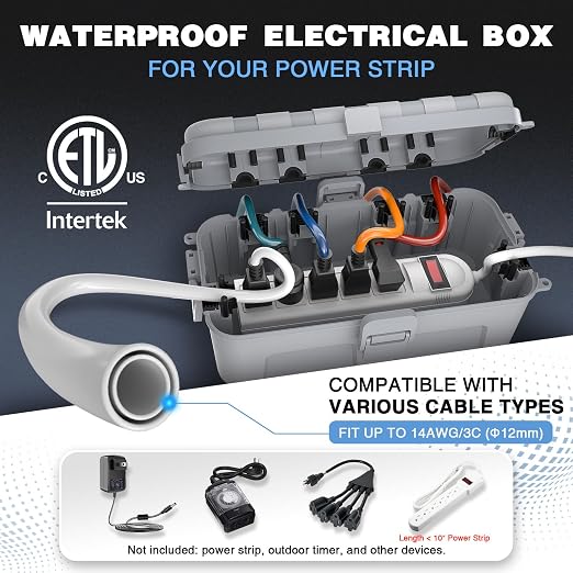 Flemoon Outdoor Electrical Box Waterproof, Medium Weatherproof Electrical Box - Image 2