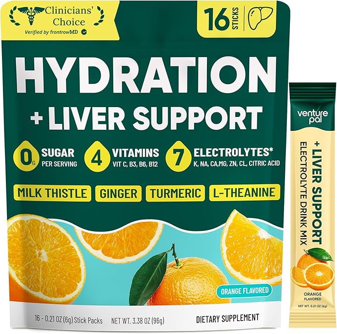 Venture Pal Hydration Packets + Liver Support- Liquid Daily IV Electrolyte by VenturePal