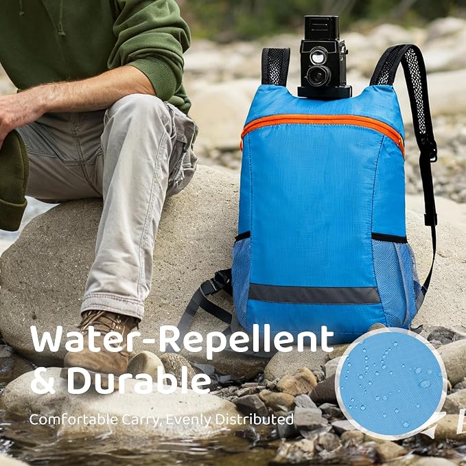 Lightweight and Thin Foldable Backpack, Climbing Bag, Hiking Daypack, 20L - Image 4
