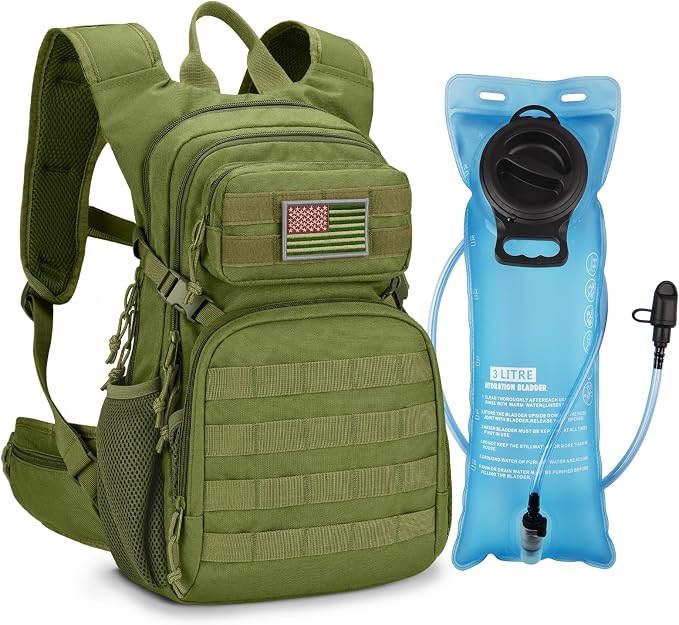 CVLIFE Hydration Backpack with 3L TPU Tactical Water Bladder, 22L Hiking by CVLIFE