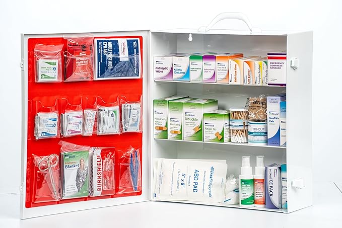 3-Shelf Metal 1st Aid Cabinet Class A, Large Capacity First Aid Wall Mount by HomePage