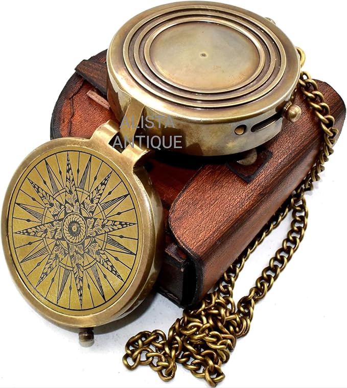 Classic Handmade Antique Functional Brass Compass - Image 2