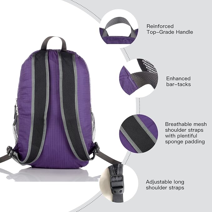 Outlander Packable Handy Lightweight Travel Hiking Backpack Daypack - Image 4