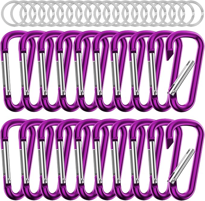 sprookber 2.28" Small Carabiner Clip Keychain, D Ring Caribeaner Clip, Key Clip by Sprookber