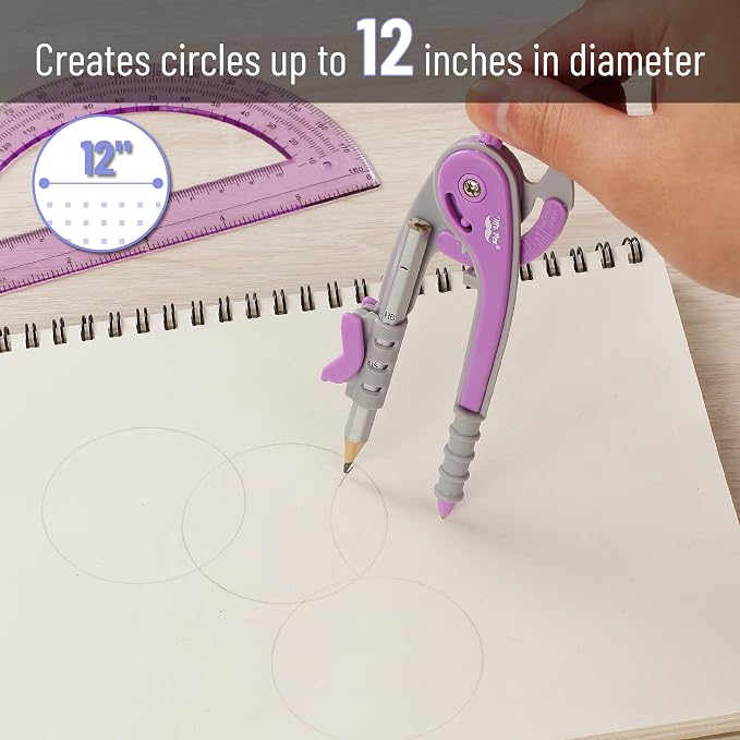Mr. Pen- Geometry Compass and Protractor Set, 6 Inch Compass, 6 Inch Protractor - Image 3