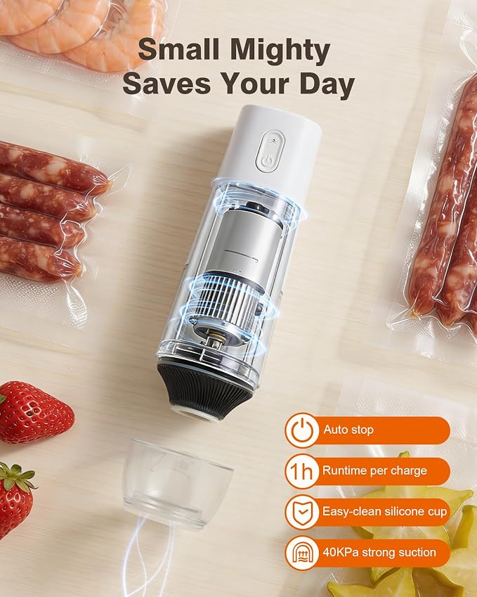 Vacuum sealer for food, Chef’s Design to Preserve Freshness, Compact Handheld - Image 4