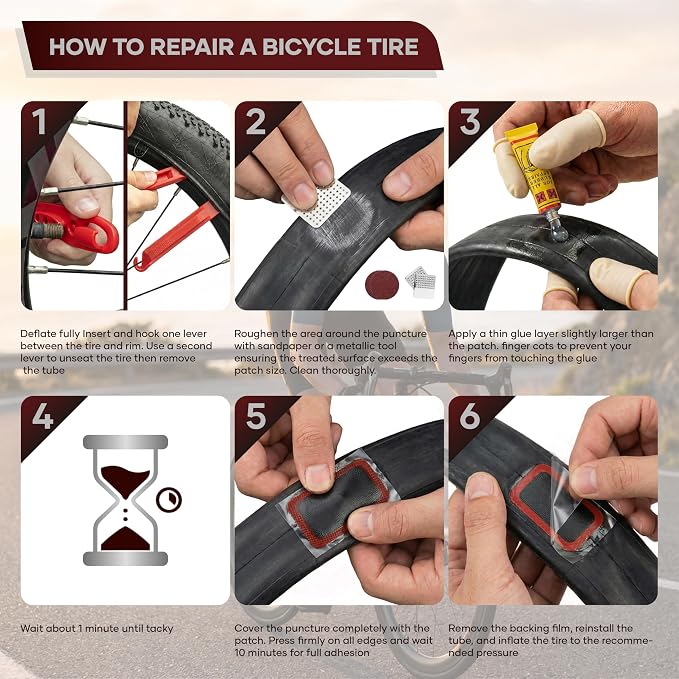 60Pics Bike Tire Repair Kit, Bicycle Inner Tube Patch Kit - Image 3