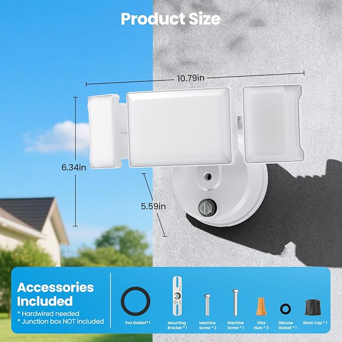 Olafus 80W Flood Lights Dusk to Dawn Outdoor Lighting, IP65 Waterproof LED - Image 7
