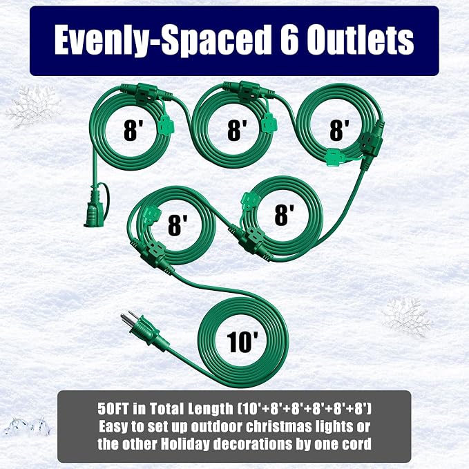 Eversimpleinc 50FT Outdoor Extension Cord - Image 2
