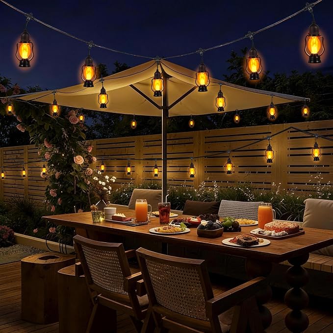 Zeiliuled Flame Outdoor String Lights, 21FT Patio Lights - Image 6