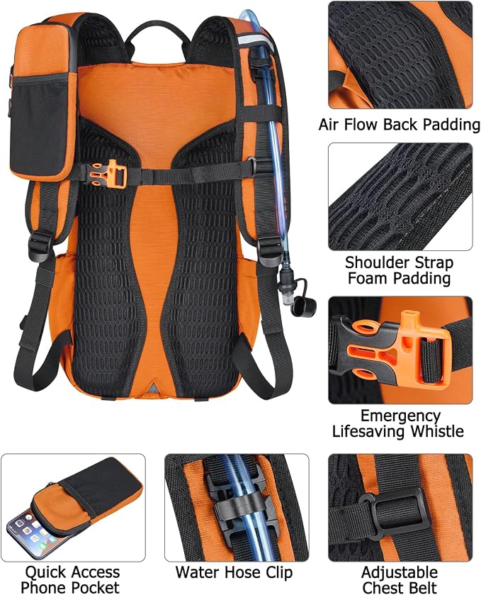 NOOLA Hydration Backpack with 3L Water Bladder, 22L / 25L Water Backpack - Image 6