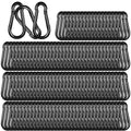 Black Carabiner, Heavy Duty Galvanized Steel Spring Snap Hook Carabiner Clips by High-PQ