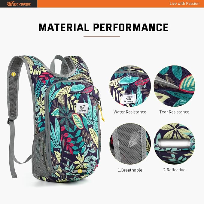 SKYSPER Small Daypack 10L Hiking Backpack Packable Lightweight Travel Day Pack - Image 5